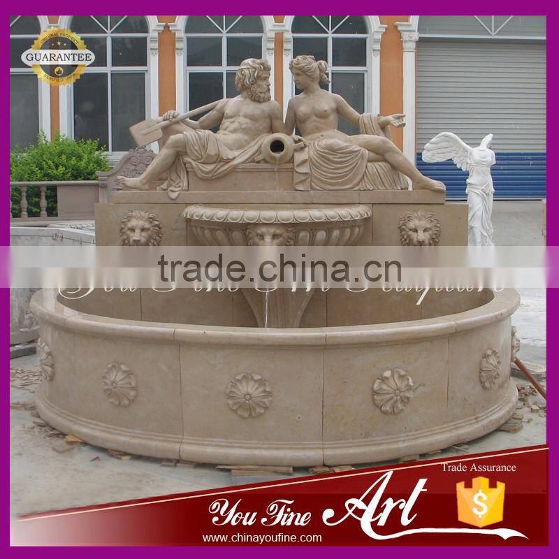 Garden stone wall figures fountain For Decor