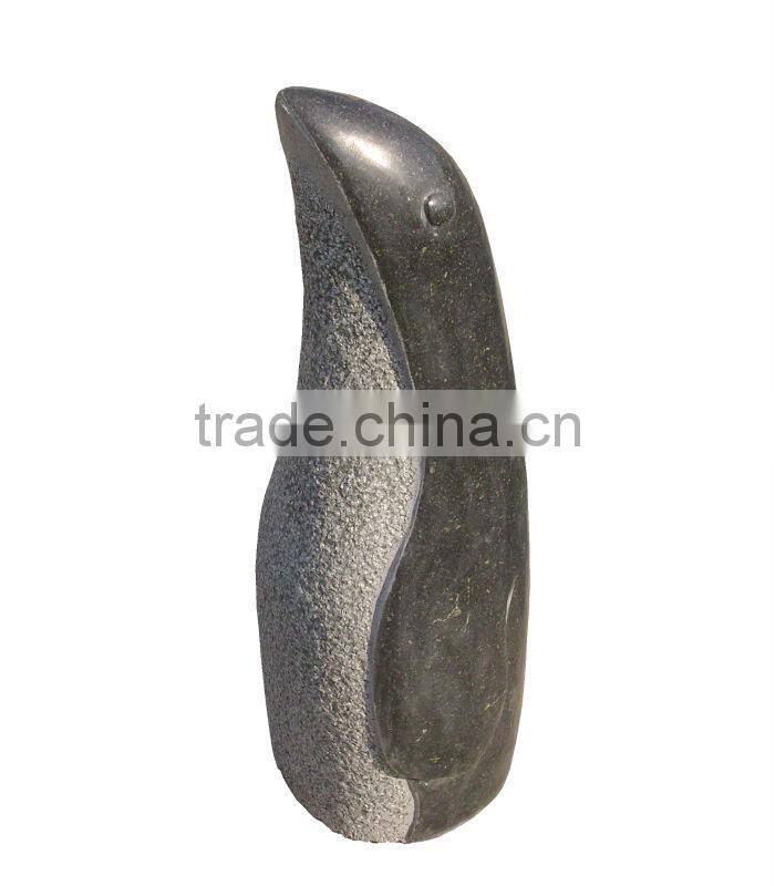 Black Granite Stone Penguin Sculpture