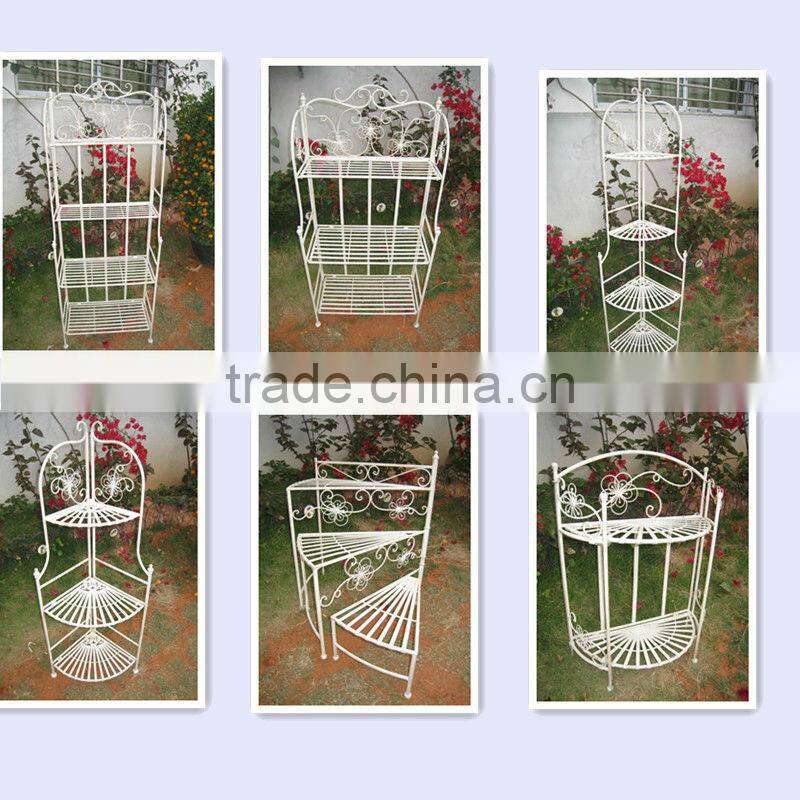 Light Weight Antique White Classical Vintage Outdoor Unit Steel Shelf