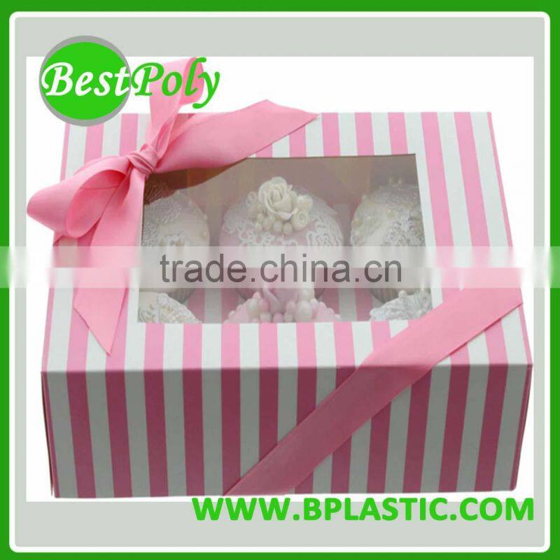 2016 new design Custom white cardboard box for cupcake