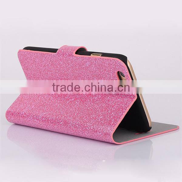 New arrival glitter leather case, phone case with card slot for iPhone6 6S