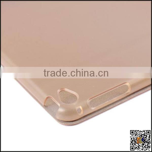 Three Fold Flip Leather Cover PC Back Case Smart Cover For iPad 6, leather case
