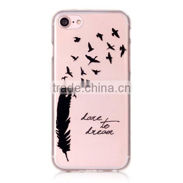 Custom design TPU soft phone case for iphone7, IMD technology phone case,IMD back cover for iphone7