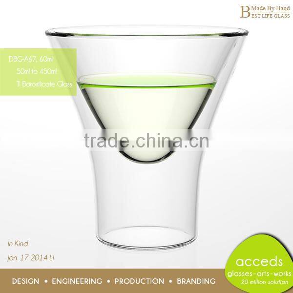 Funny Borosilicate Unique Insulated Whisky Glass Spirit Tumbler