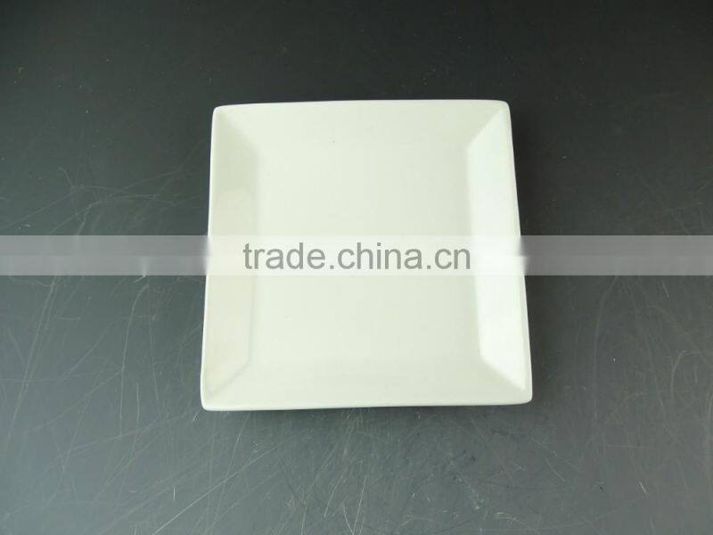 wholesale ceramic white dinner square plate, cheap porcelain plate in stock