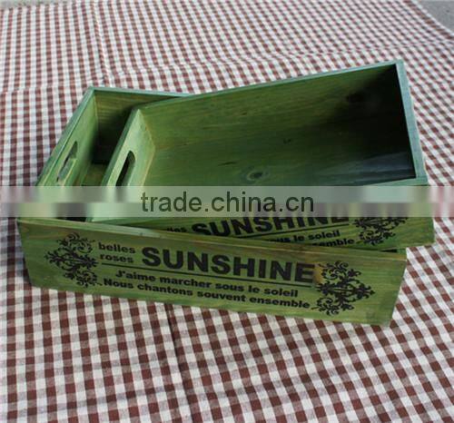 Zakka Nostalgic Wooden Pallet Vintage Wooden Tray Completely Solid Wood Storage Box wood Craft Home Decoration A pair