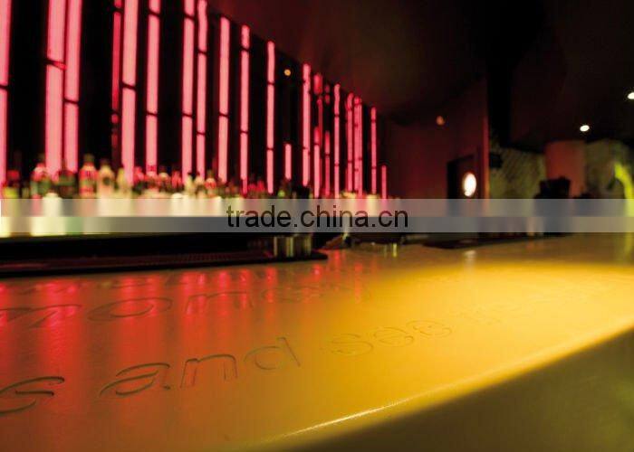 Lighted stylish design solid surface made bar countercoffee kiosk