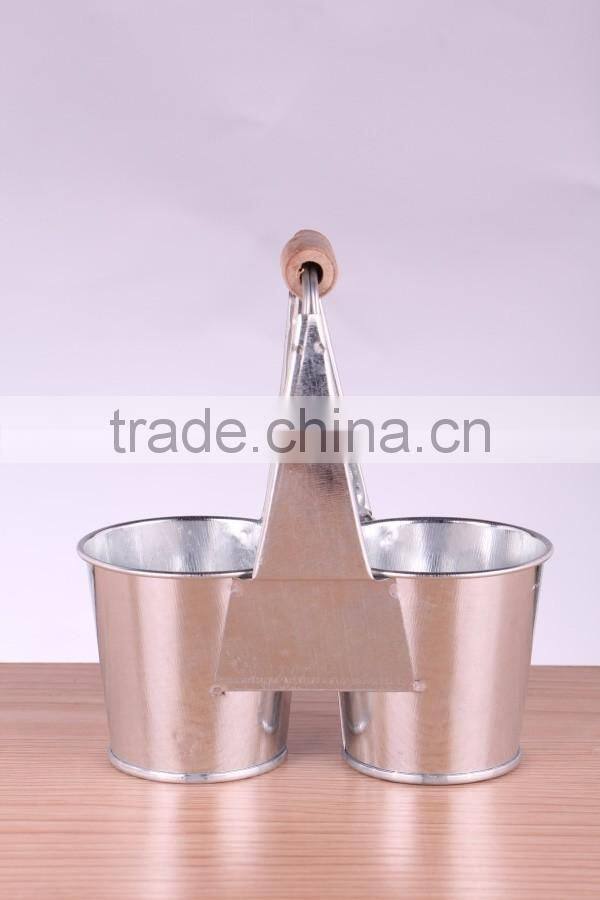 metal zinc double pot for children, home, garden