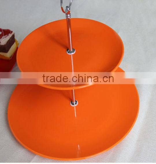 Colorfull Porcelain Double Cake Dinner Plate