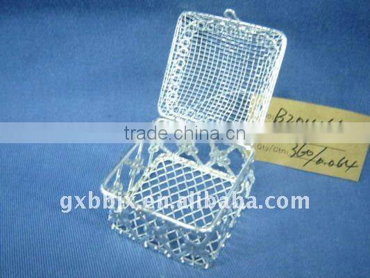 Square silver wire christmas container box