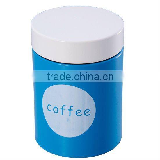 round metal bin with plastic cover for tea & coffee Canister wholesale
