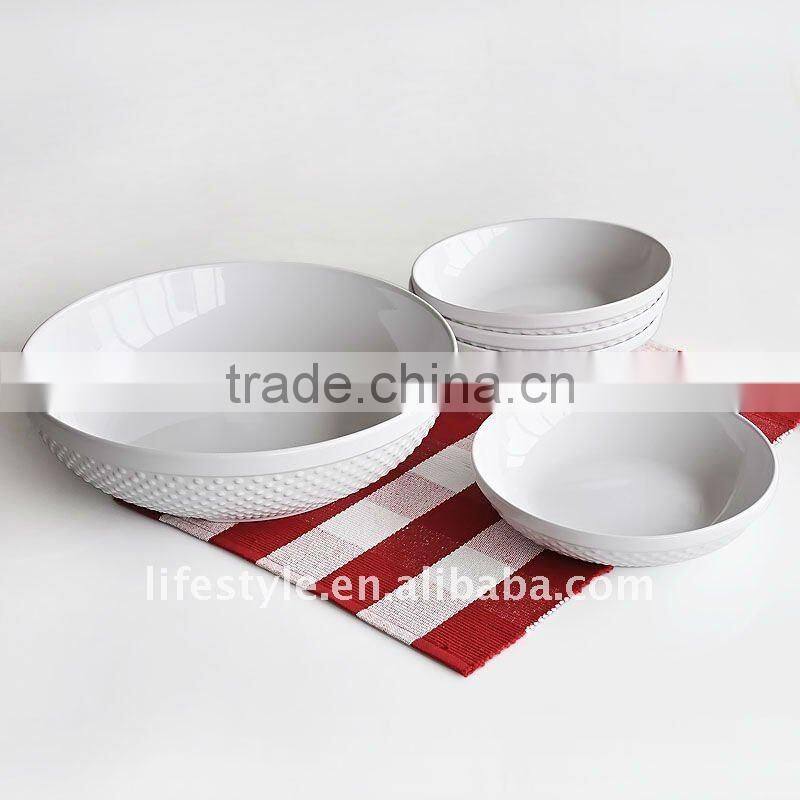 5pcs Spaghetti Bowl Set, Stoneware with Two-tone