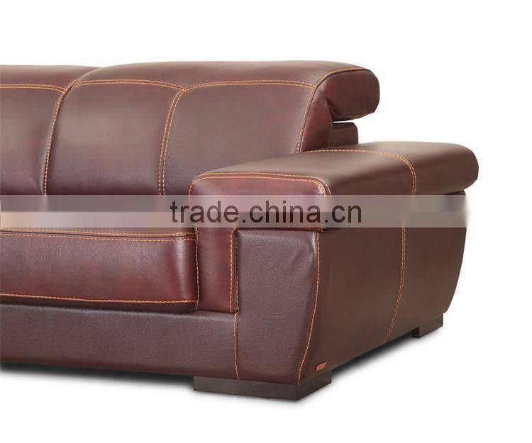 luxury furniture modern 100% top grain leather sofa set