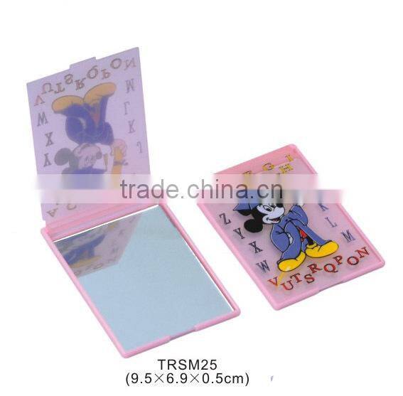 Plastic custom logo pocket mirror foldable square cosmetic mirror