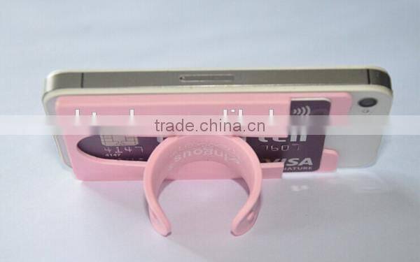 Silicone cell phone smart wallet 3M sticky mobile phone card holder