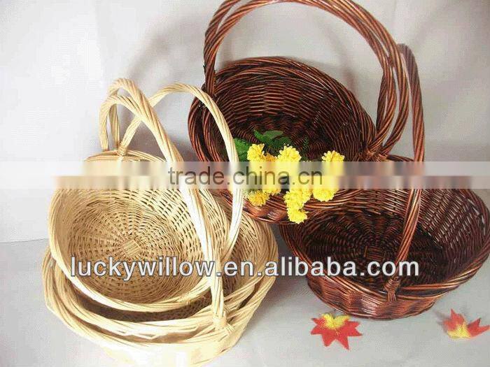 willow gift basket wicker basket with handle (factory)
