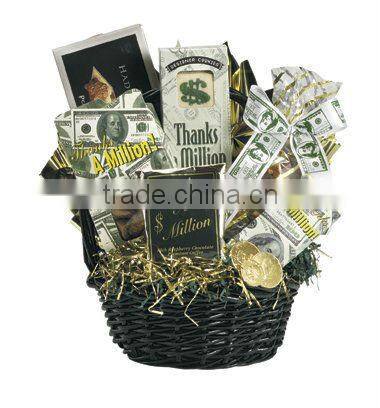 spilt willow with plastic lining gift basket decorations