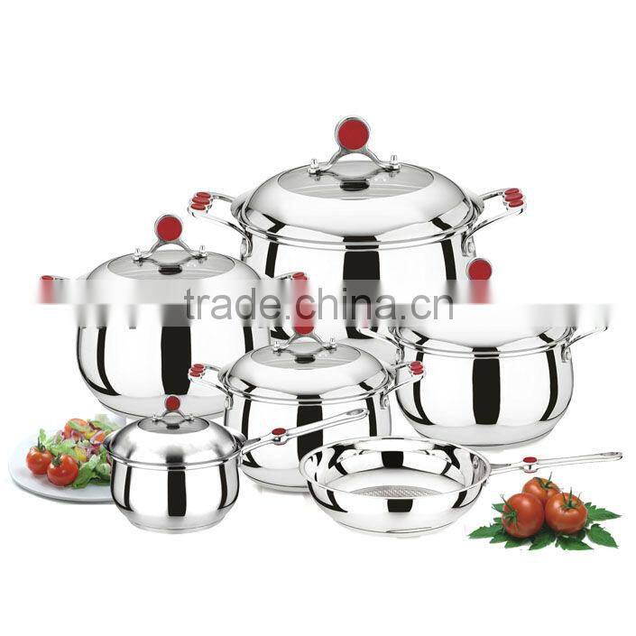 12pcs high quality stainless steel cookware and cooking pots