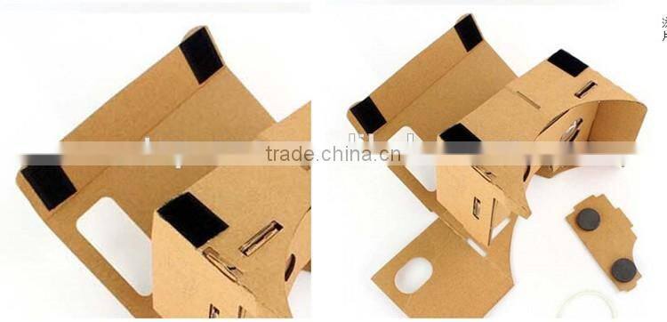 37MM Big Lens Google Cardboard V2.0 VR Box Cardboard 3D Glasses with headwrap