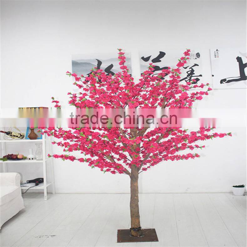 SJZJN 312 Mini Bansai Artificial Peach Blossom Tree /Potted Peach Blossom Tree High Quality