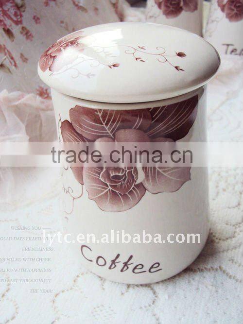 Fine shape tableware ceramic storage canister