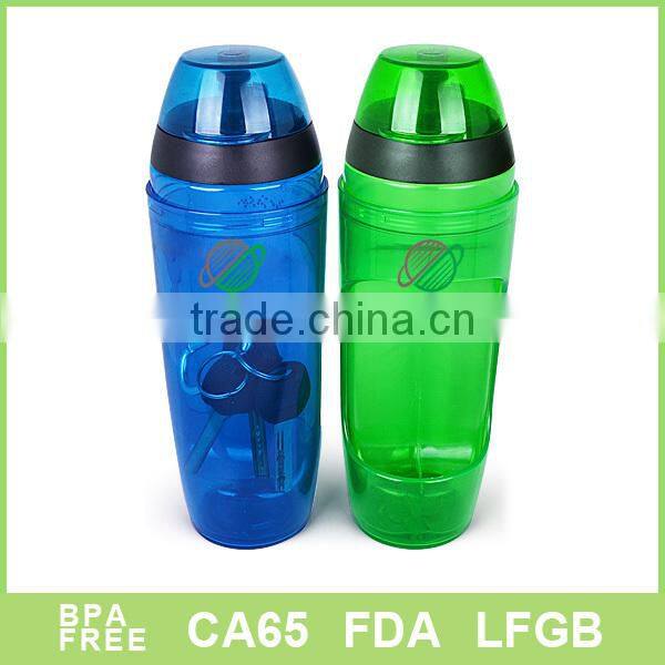 Dual function food grade plastic water bottle