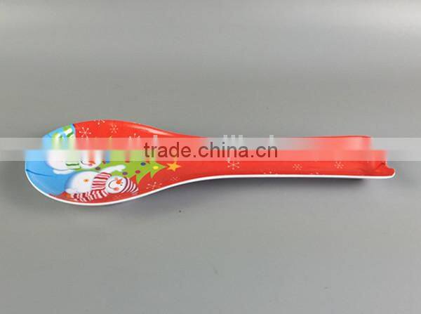 Full printing X'mas party flatware serving ladle holder, Christmas ladle melamine cutlery