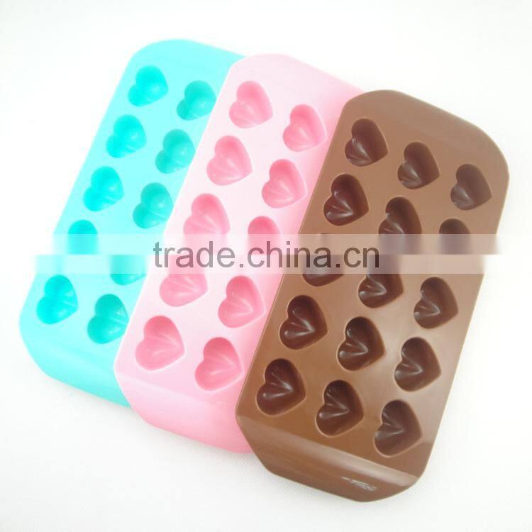 bpa free silicone rubber ice mold with 15 cavity love heart shape