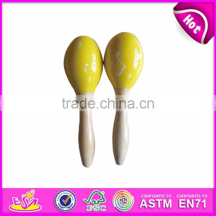 2017 Wholesale educational baby toys wooden musical maracas W07I046