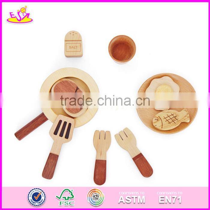 2017 New design preschool toddlers natural wooden dinner set toys W10B178