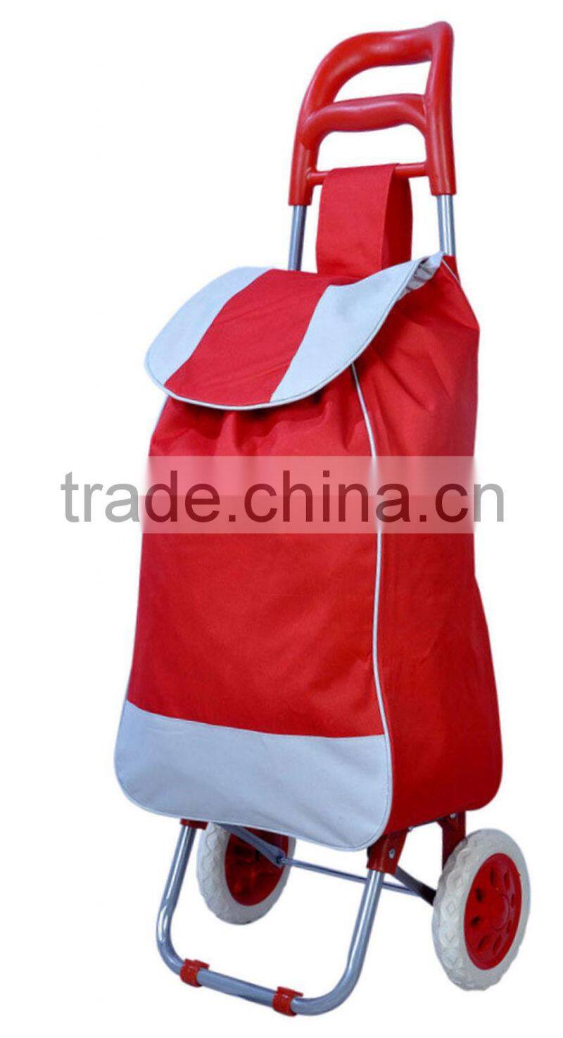 Household Essentials Rolling Shopping Cart with Royal Blue Bag