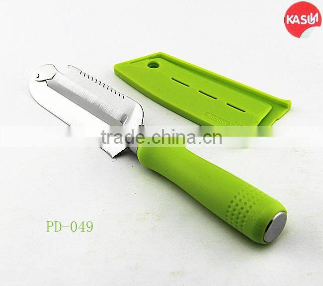PD-048 Multi Function peeler knife Fish scraper with cover manual vegetable cutter for home use