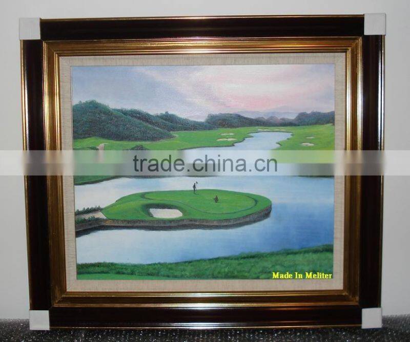 Custom abstract golf landscape oil painting