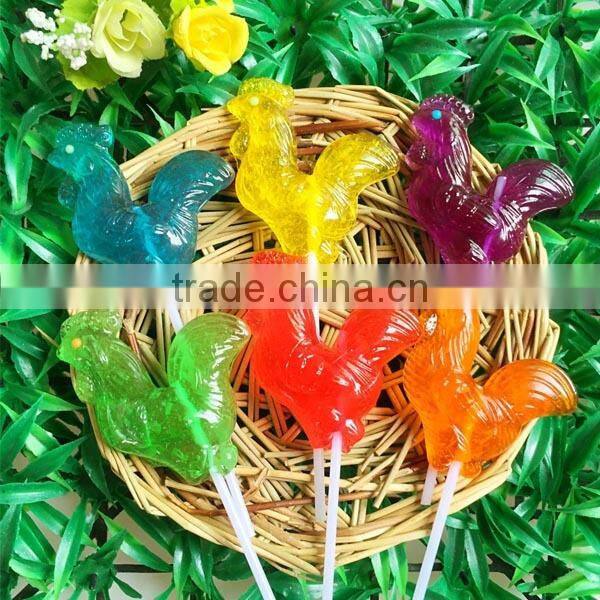 Halal Handmade Animal Shape Hard Candy Cock Shape Lollipop Candy