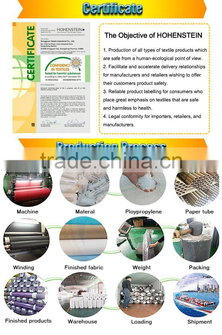 100% polyester fusible and non fusible interlining
