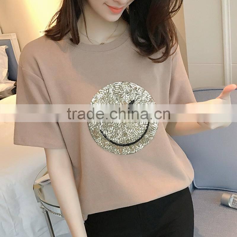 White Woman Fashion Design Custom Printing 100% Cotton Soft Loose Women's t shirts cotton