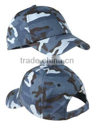 Stylish 100% Cotton Twill Camouflage Caps Blue Camo Baseball Cap Winter Camo Baseball Cap
