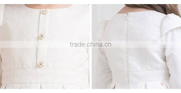 2017 Spring Girls Dresss Printed With Flowers Fashion Designs For Girls Long Sleeve Pleated Children's Dress