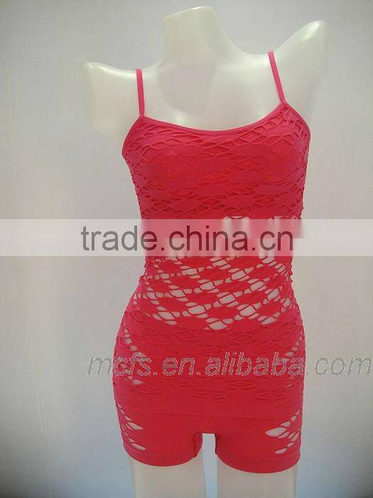 Straps hollow out elastic camisole sexy seamless women's underwear women