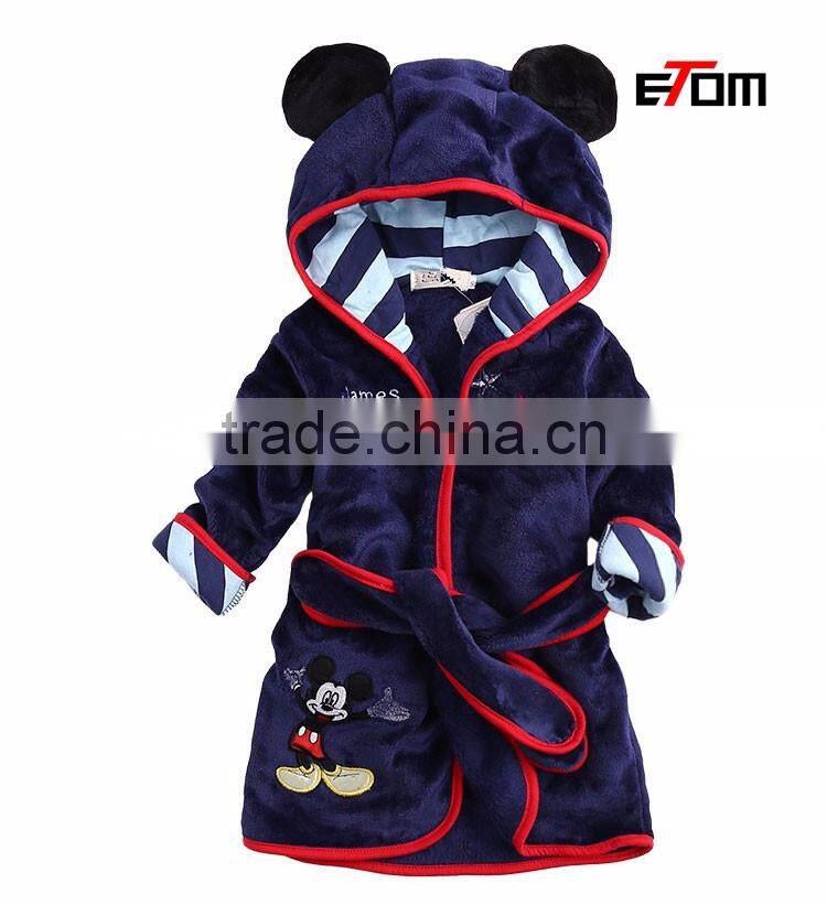 1535 Cartoon child flannel robe kids bath robe for boys and girls in winter robe sleepwear