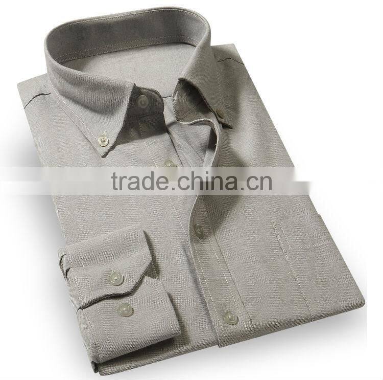 Mens Cotton CVC TC White yellow short sleeve collar Oxford Shirt