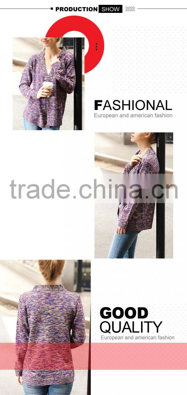 2017 christmas no button knit design hand made women's cardigan for winter