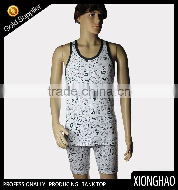 High quality and elegant gym stringer singlet with customer's logo for man