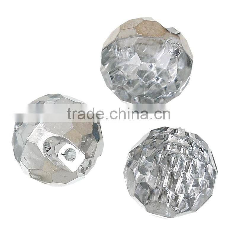 Hot Sell Faceted 11mm Ball Single Hole Acrylic Button for Garments & Jewellry