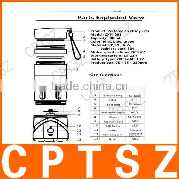 Portable Electric Juice Cup Silicone Drinking Water Bottle 380ml Can Charge Automatic Liquid Coffee Mixer Canecas Drinkware