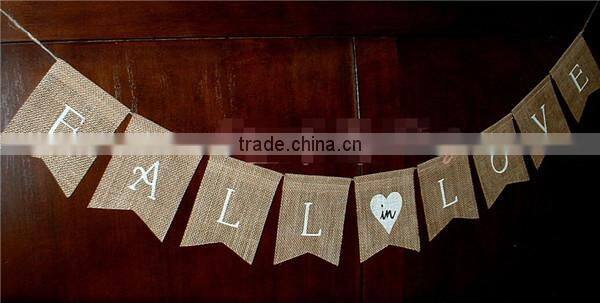 FALL in LOVE Wedding Banner Burlap Venue Decoration Photo Prop Engagement Bunting