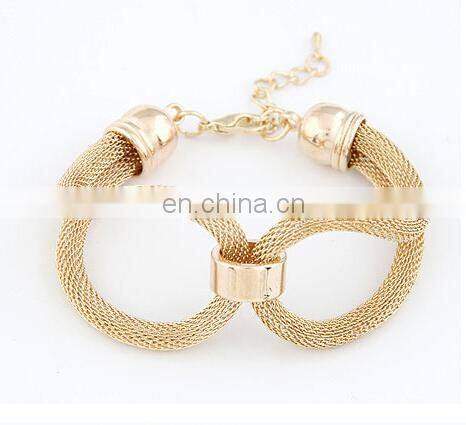 Fashion Women's Braided Gold Mesh Chain Bracelet
