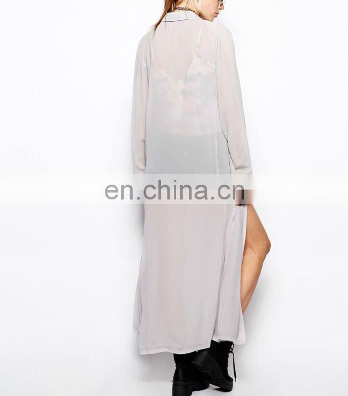 CHEFON Sheer Maxi Shirt vintage day dresses