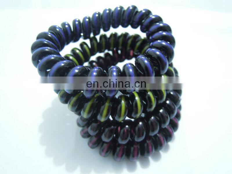 Wholesale Stripe Telephone Wire Hair Tie for Women