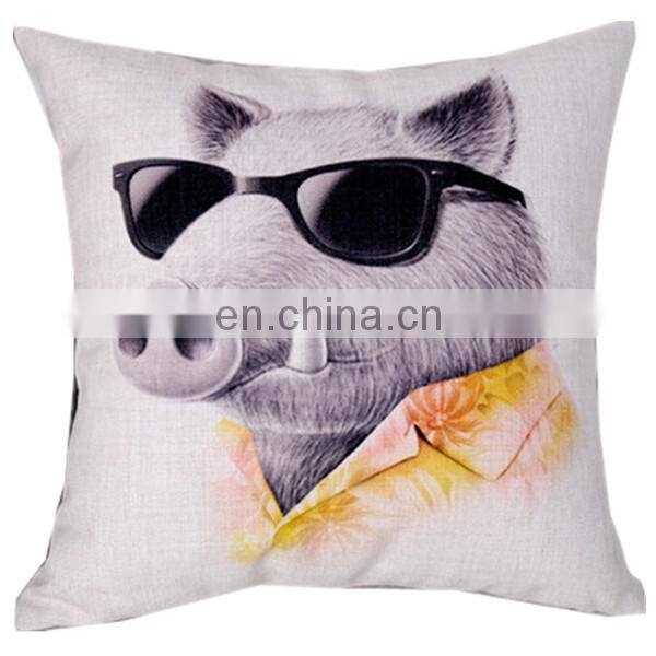 Top selling sofa cushion cover replacement fashion home decorative throw cute kiwi bird plain natural linen cushion cover